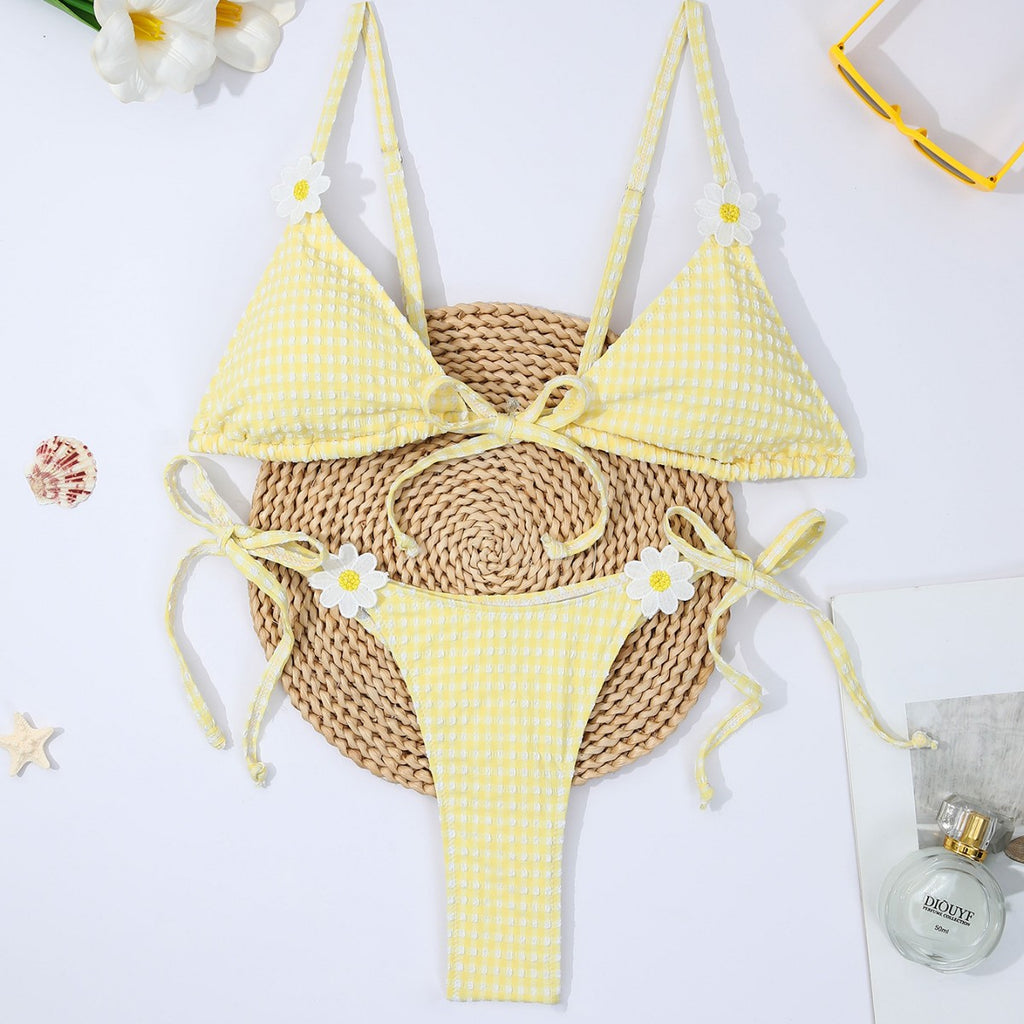 Fresh Yellow One-piece Swimwear