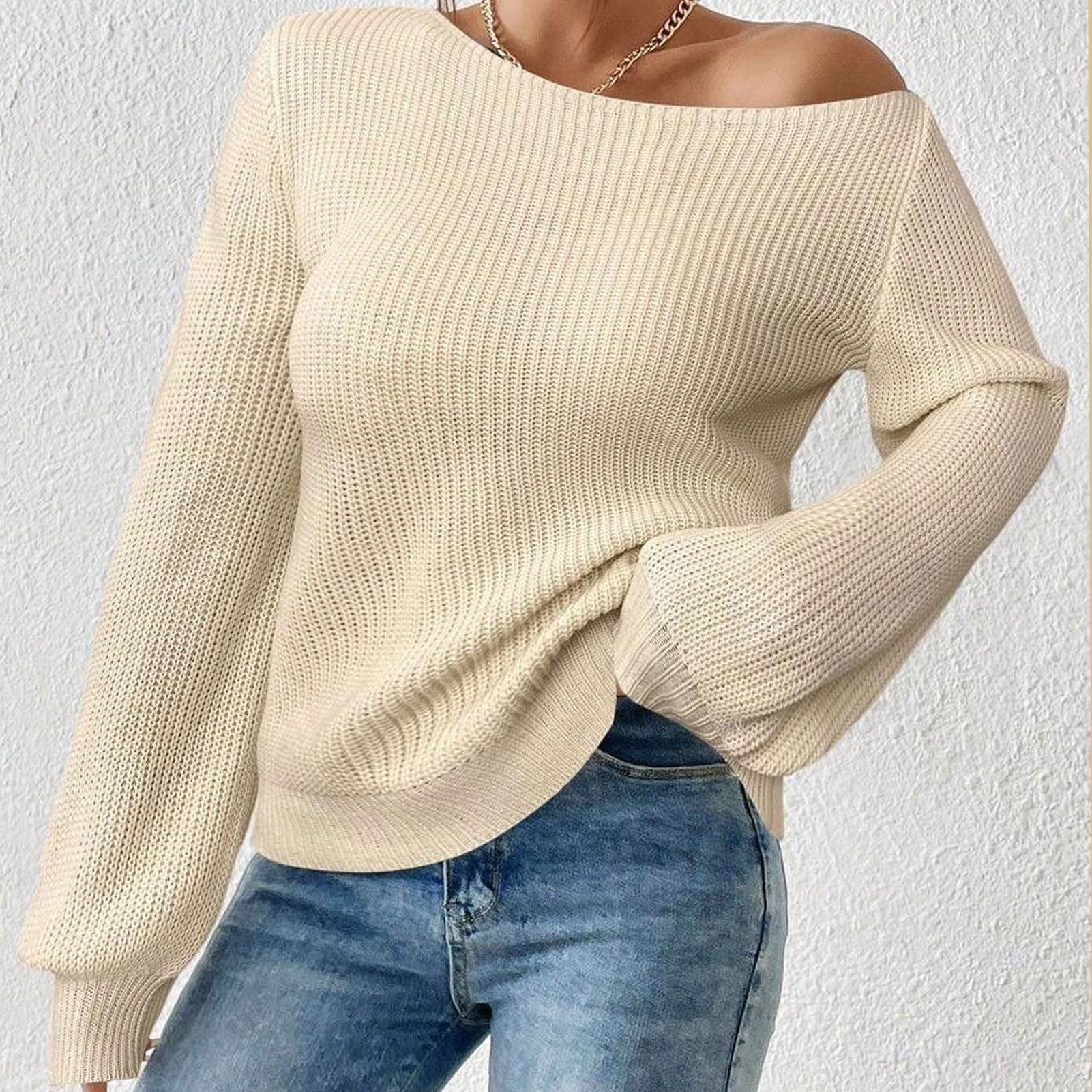 Women's Off-Shoulder Knit Sweater