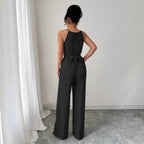 Halter Jumpsuit Waist Tight Drape Office Jumpsuit