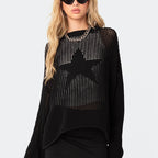 Women's Hollow Out Cutout Out Knitted Blouse Loose Pullover