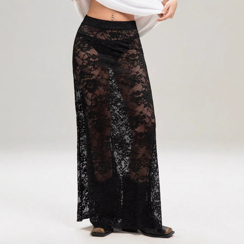Lace Sheath High-Waist Skirt
