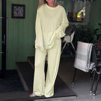 Jacquard Lazy Set round Neck Loose Long