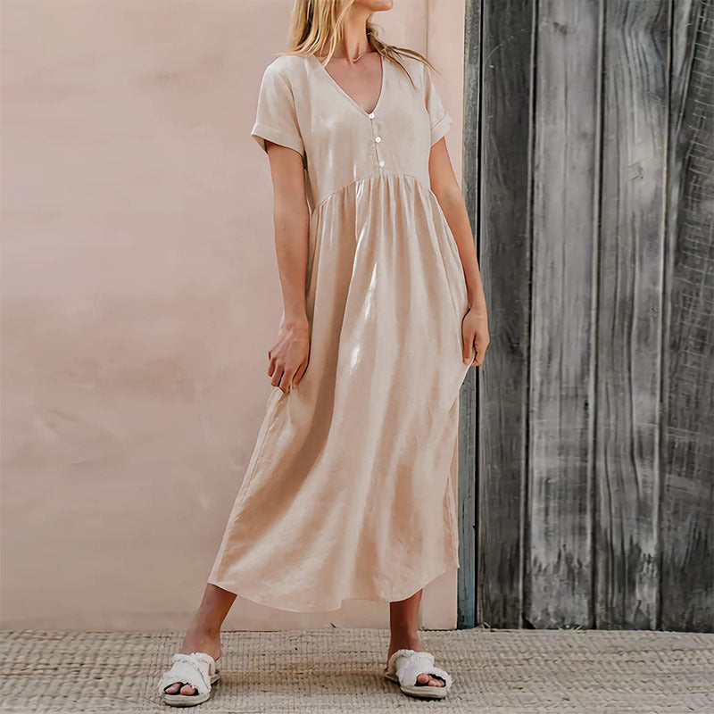 Solid Color Elegant Loose Dress