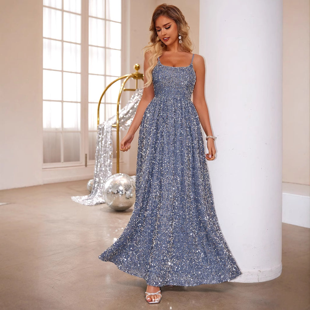 Sequined Suspender Cocktail Dress