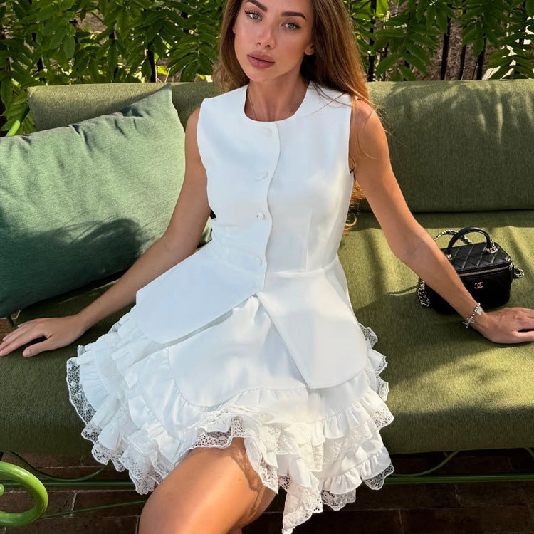 Vest & Bubble Skirt Set