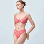 Women's Lace Jacquard Bra & Panties Set