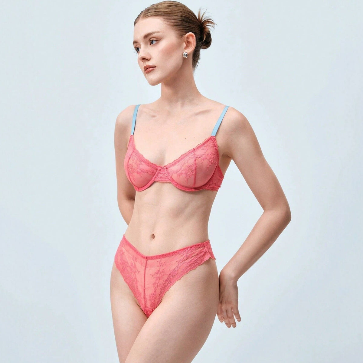 Women's Lace Jacquard Bra & Panties Set