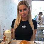 Butterfly Print Slim Fit T-Shirt