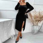 Women's Plus Size Velvet Party Dress