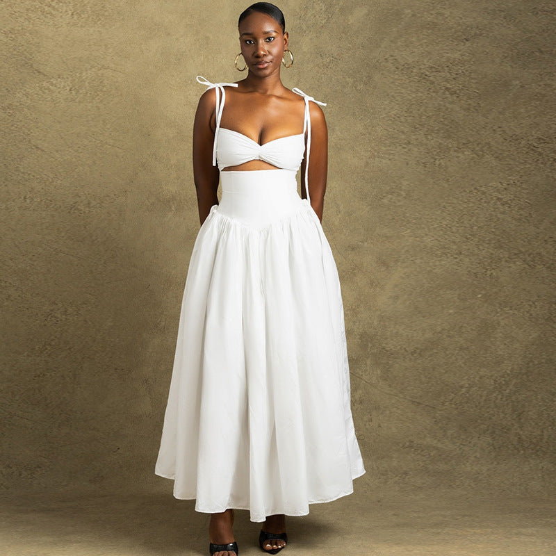 Women's Spaghetti-Strap Backless Ruched Cutout Maxi Dress