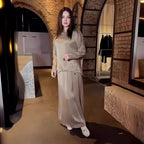 Long-Sleeve Top & Skirt Two-Piece Set