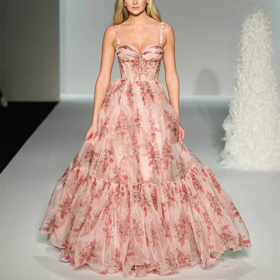 Women's Printed Strap Dress