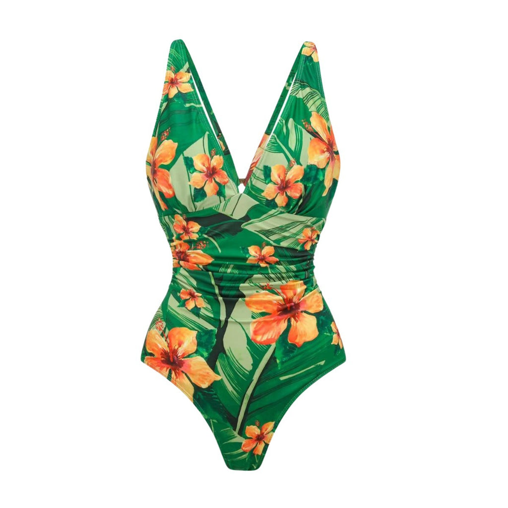 Green Printing Swimsuit