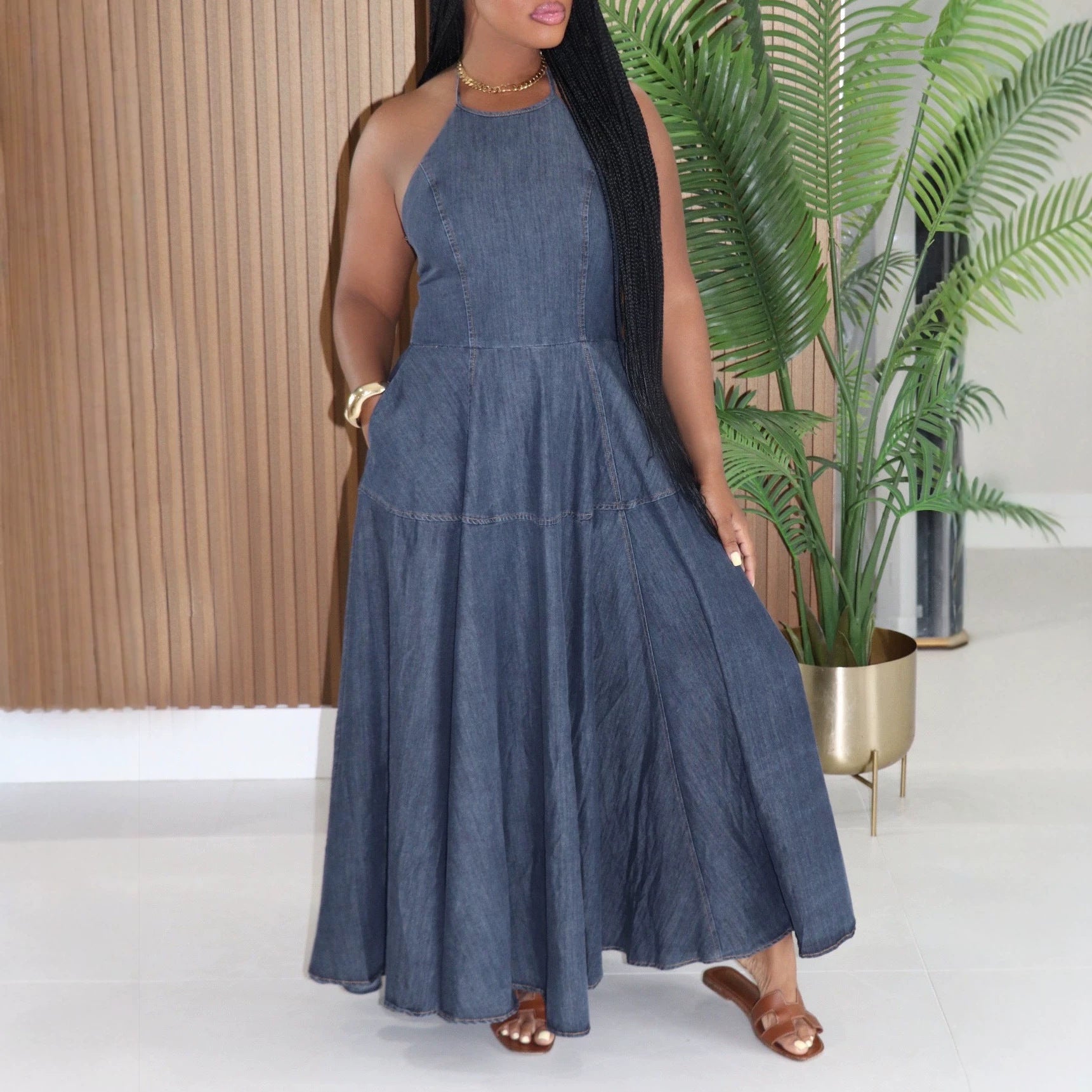 Women's Maxi Denim Dress