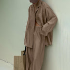 Shirt Outfit Collared Long Sleeve Cardigan Top