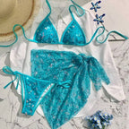 Blue One-piece Swimwear