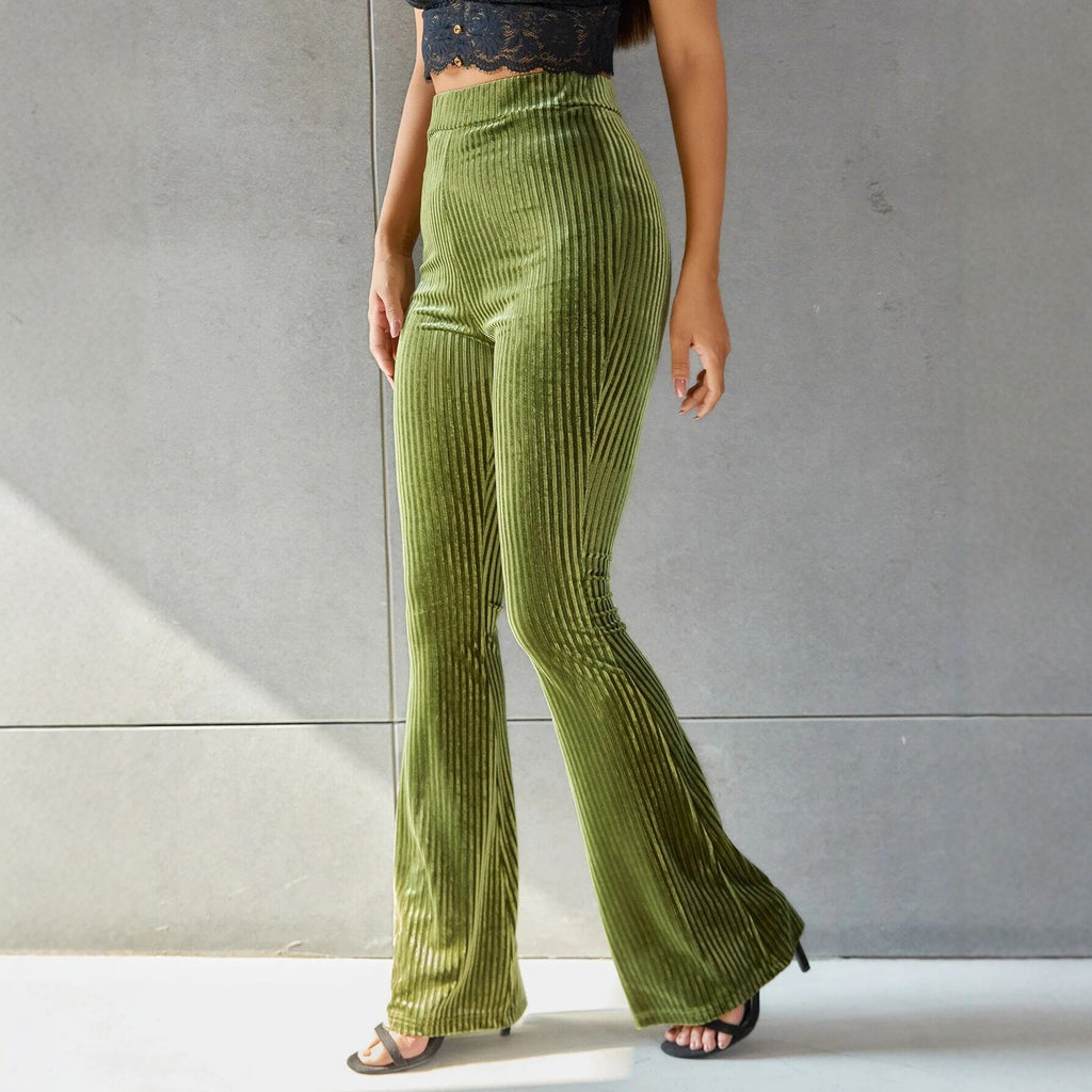 Women's Velvet Flared Pants