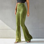 Women's Velvet Flared Pants