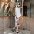 Pure Linen Vest Front Short Back Long Special Interest Design Cotton Linen Sleeveless Dress