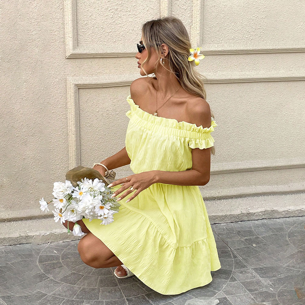 Women's Off-Shoulder Ruffle Dress