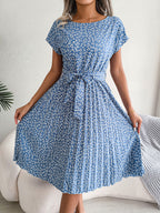 Floral Pleated Swing Dress