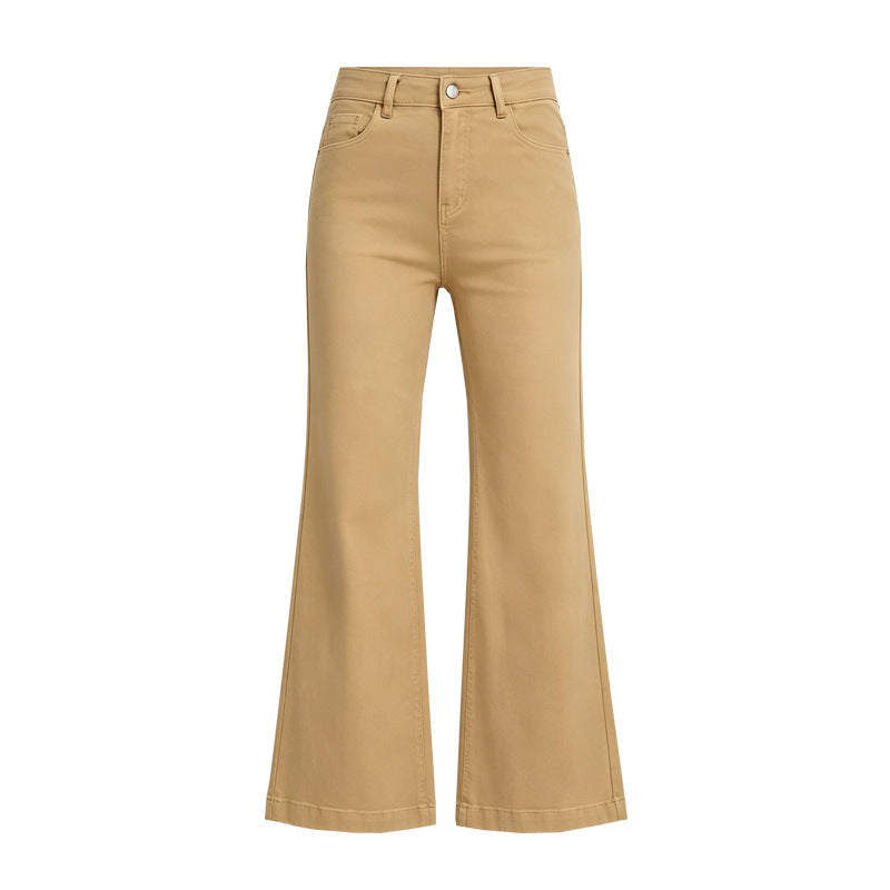 Women's High Waist Khaki Bootcut Jeans