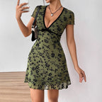 Floral Embroidered A-Line Dress