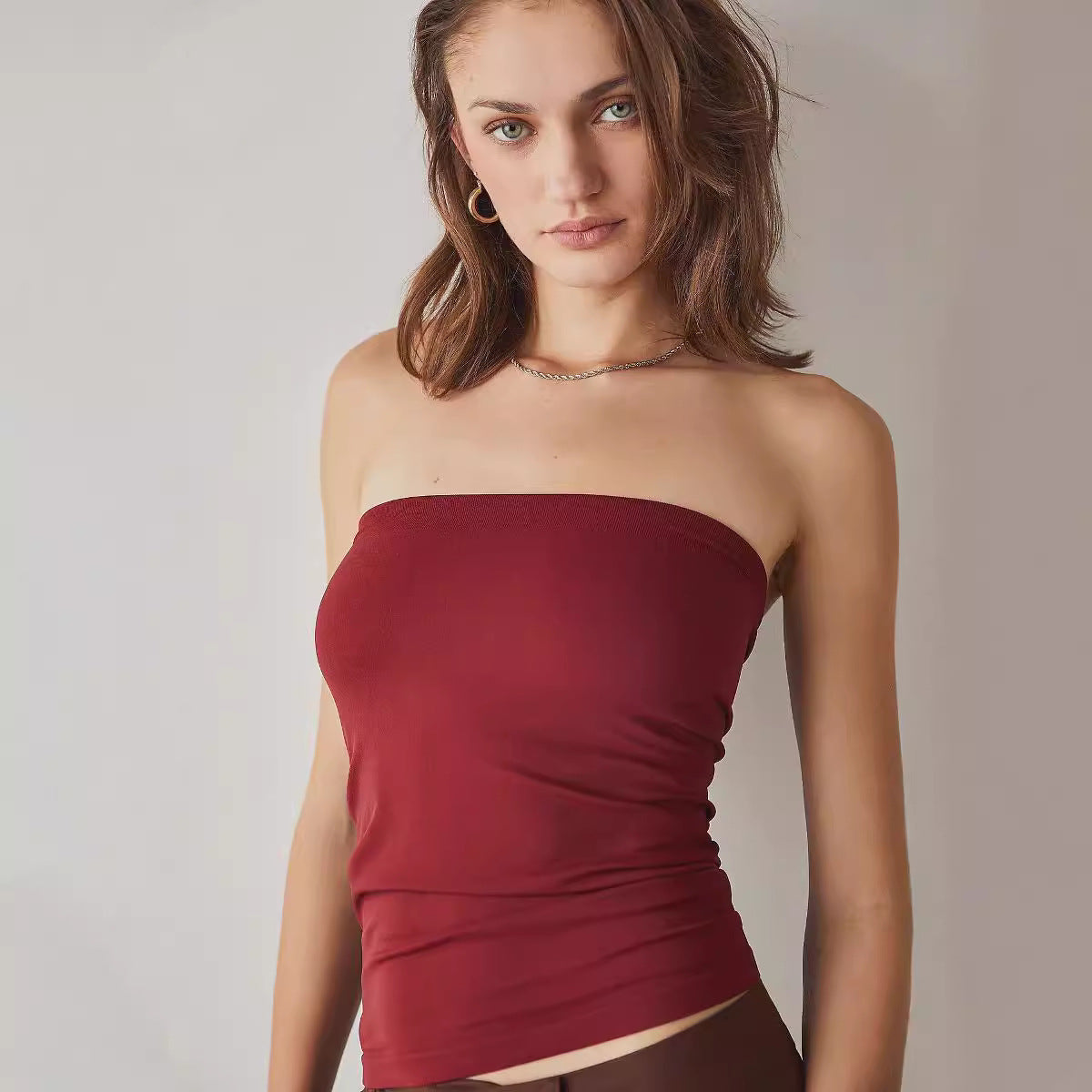 's Tube Top Multi Color Knitted Bottoming Tube Top Small Vest