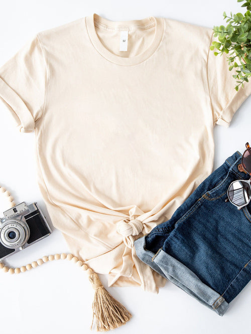 Women Shirt round Neck Slogan Printed Short Sleeve T shirt