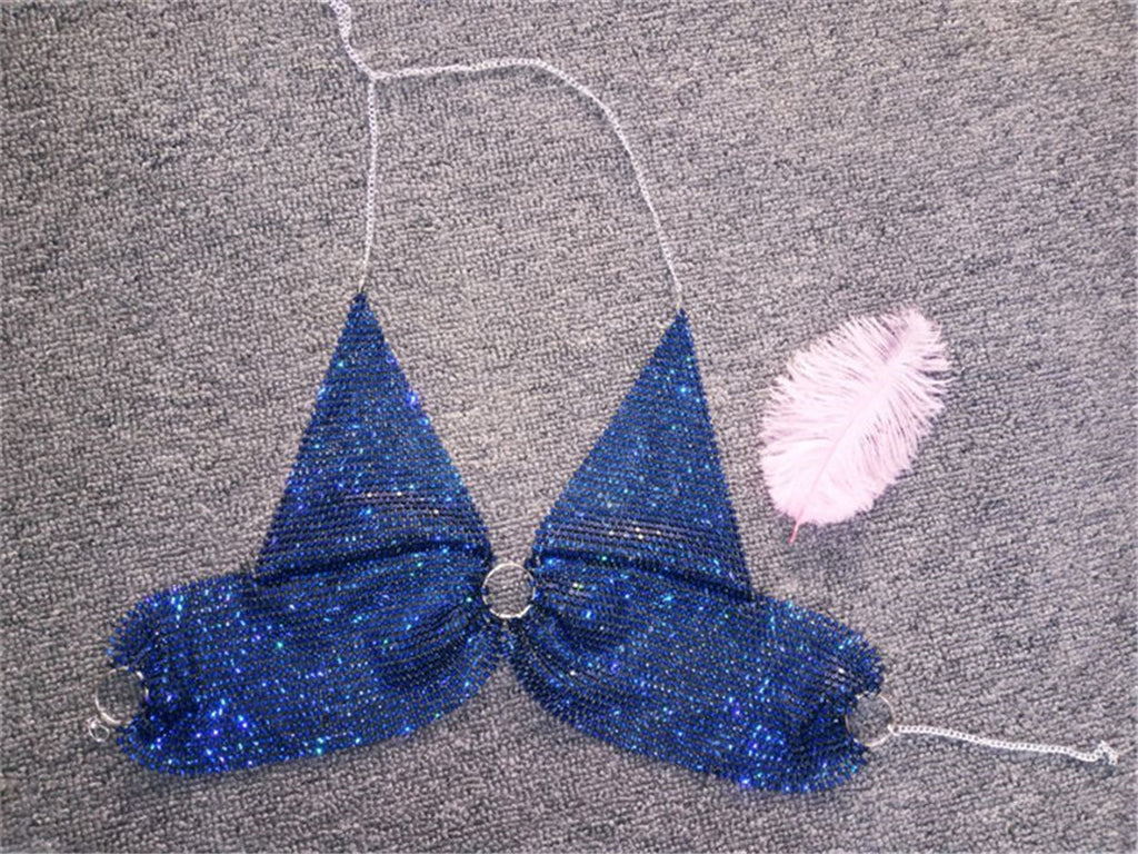 Top Black Background Blue Diamond Color