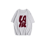 Women's Simple Letter Graphic Print T Shirt Women Summer Loose Round Neck Cotton Short Sleeve Top