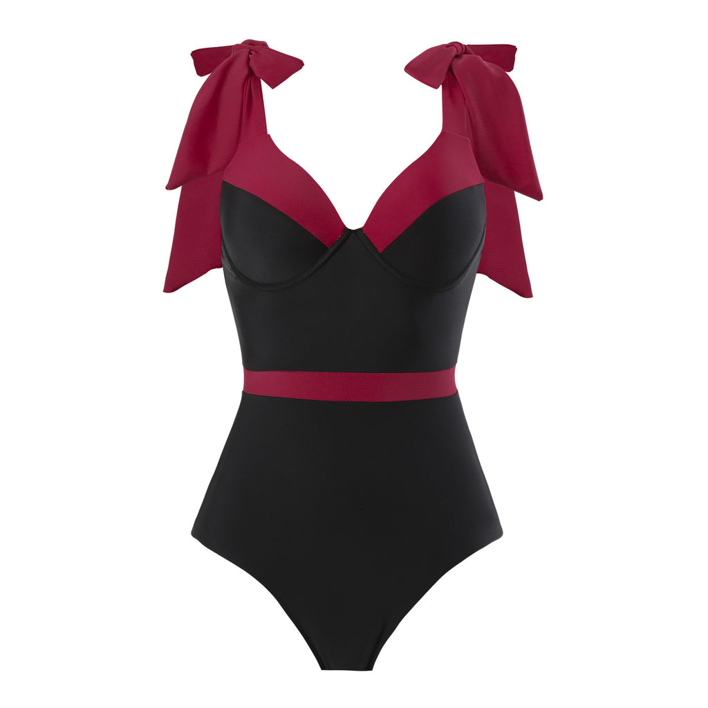Solid Color One-piece Swimwear