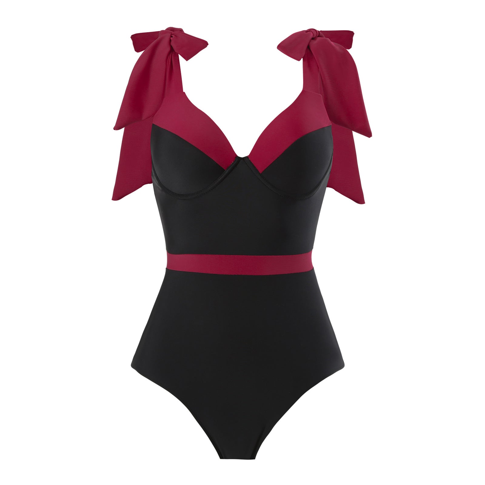 Solid Color One-piece Swimwear