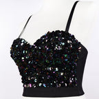 's Trendy Cool Outerwear Sequ Shiny Inner Tube Top Girly