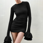 Autumn Winter Speaker Double Layer Lace Long Sleeved Slim Fit