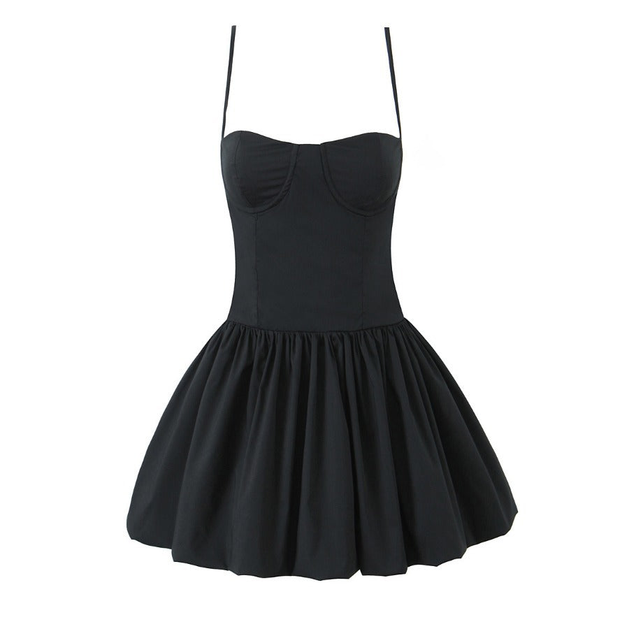 Women's Summer Elegant Steel Strap Solid Color Slim Fit Dress