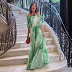 Printed Off-Shoulder Maxi Dress