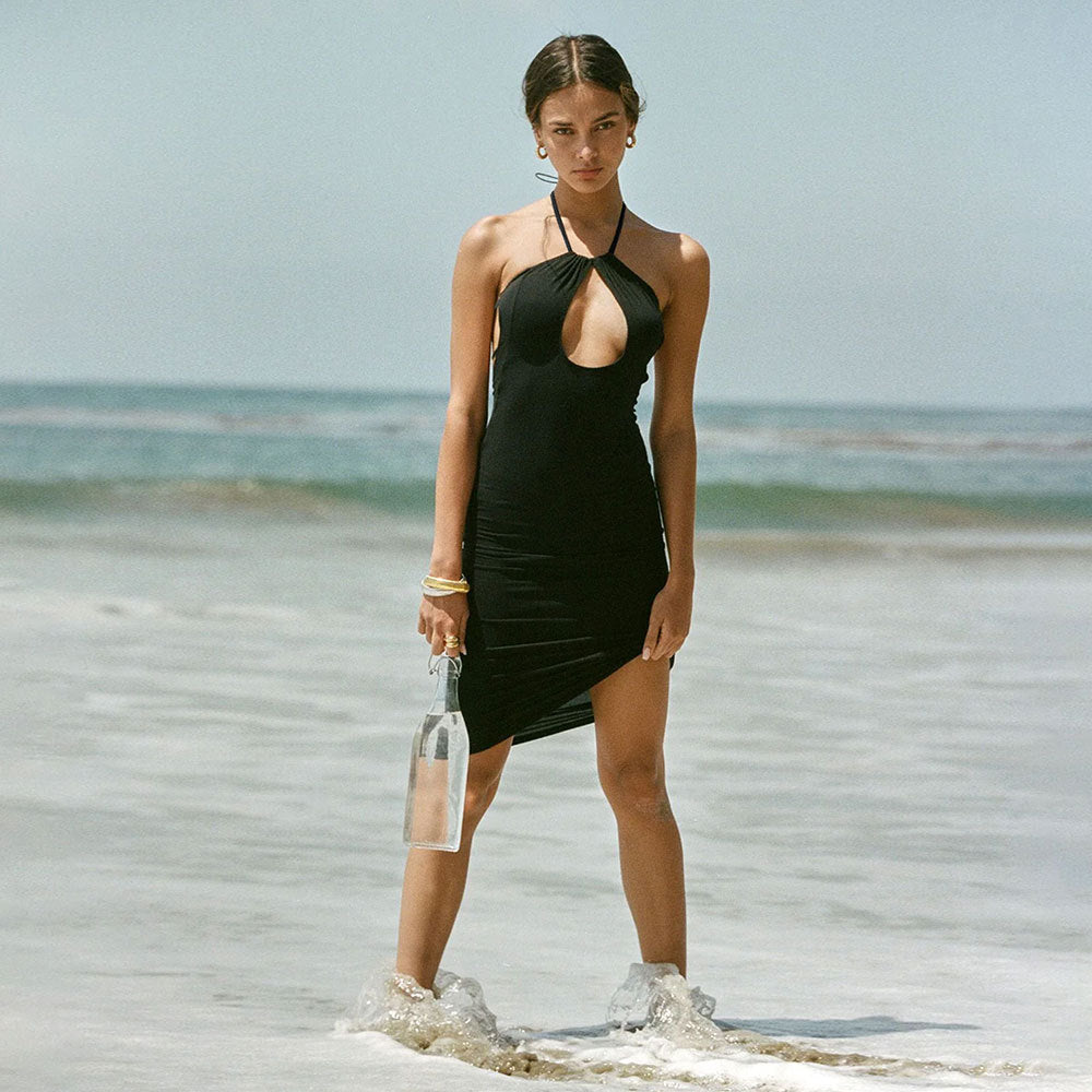 Women's Backless Halter Dress
