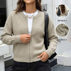 Women's Zip-Up Knit Cardigan