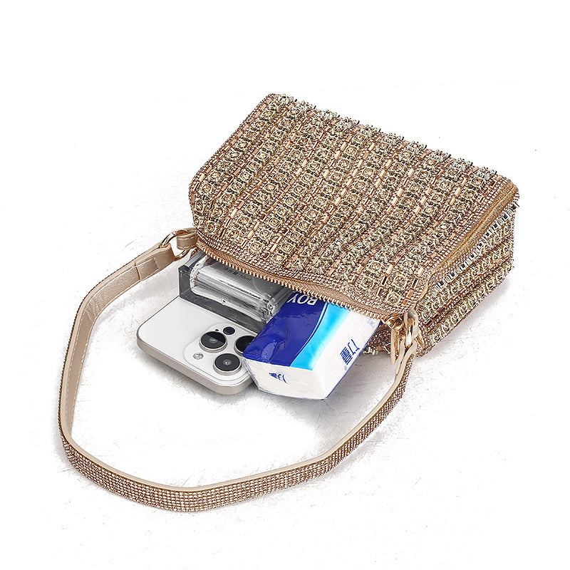 Bag Diamond Hand High Grade Exquisite Square Handbag