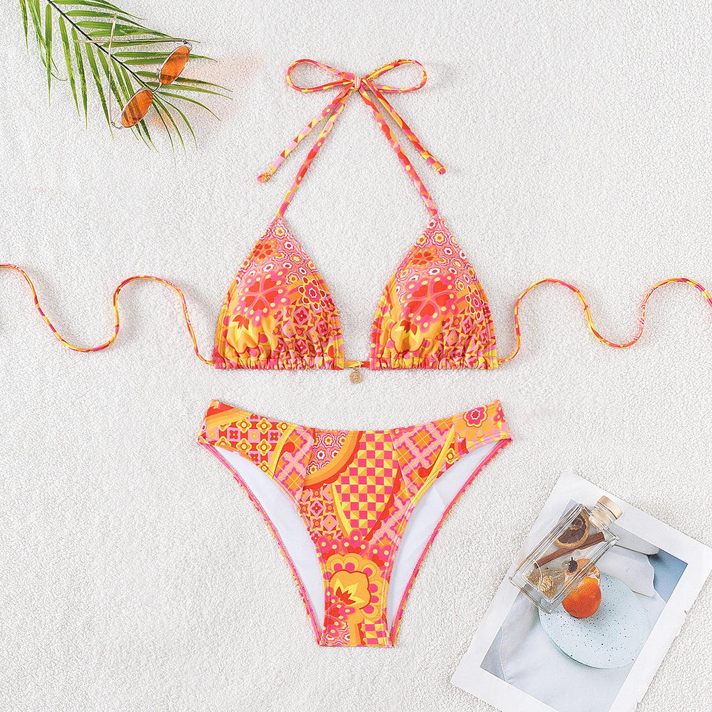 Printed Embellished Bikini Swimwear