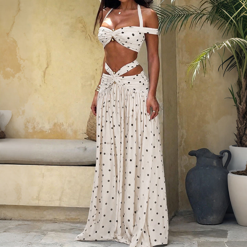 Summer Women Halter Backless Tube Top Sexy CO Polka Dot
