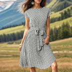 Summer Printed Pleated Dress
