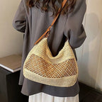 Women's Hollow-Out Straw Shoulder Bag