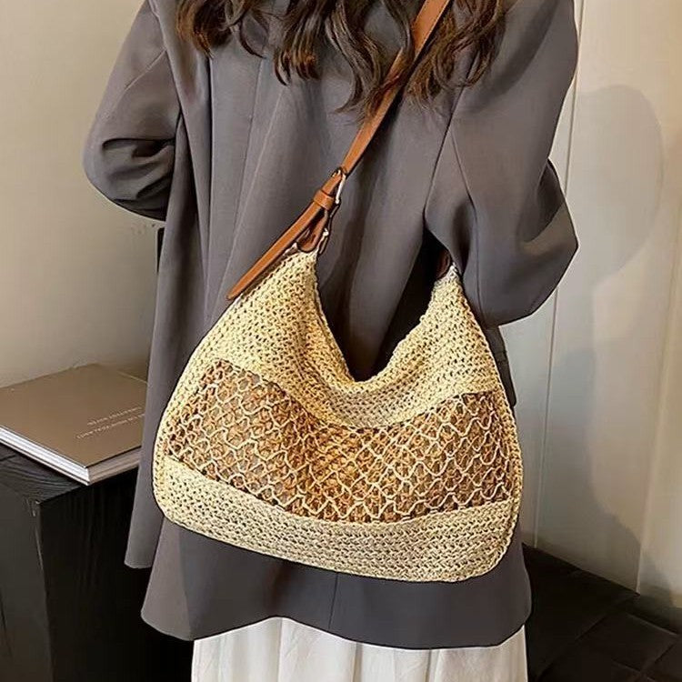 Women's Hollow-Out Straw Shoulder Bag