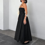 Strapless Black Vacation Dress