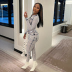 Women's Spring Summer Personalized Printed T-Shirt Trousers Two Pieces