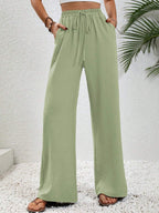 Women's Solid-Color Wide-Leg Pants