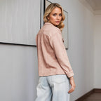 Brushed Suede Collared Autumn Jacket