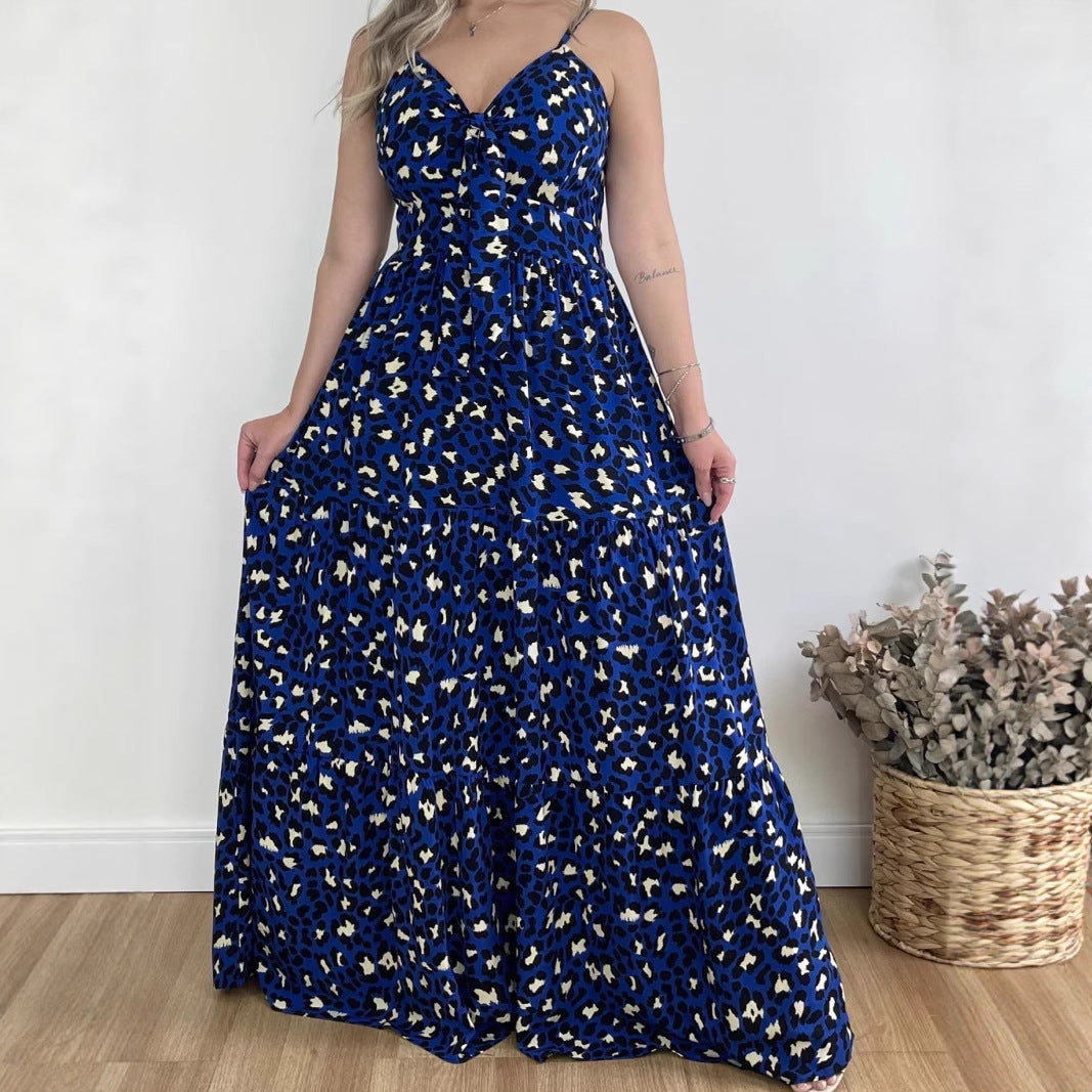 Women's Animal Print Spaghetti Strap Dress